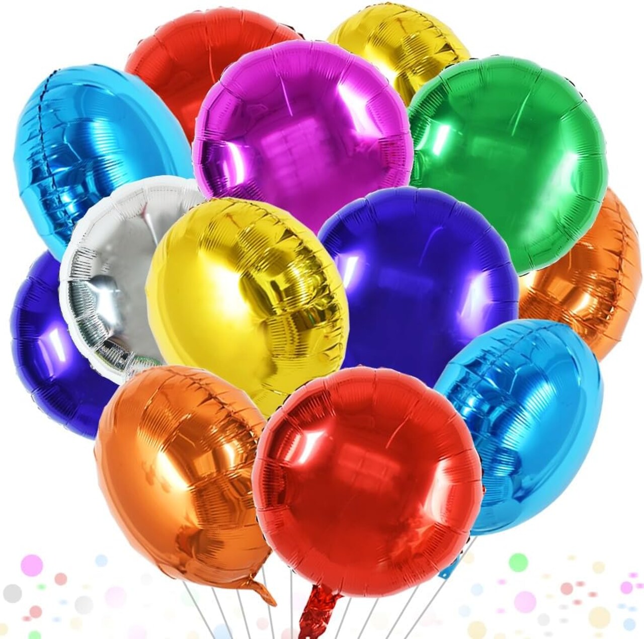 30Pcs 18 Inch Large Colorful Round Shape Foil Balloons Big Colorful Circle Helium Mylar Ballons